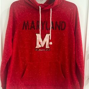 Colosseum University of Maryland Terrapins Red Marl Hoodie Women’s Medium